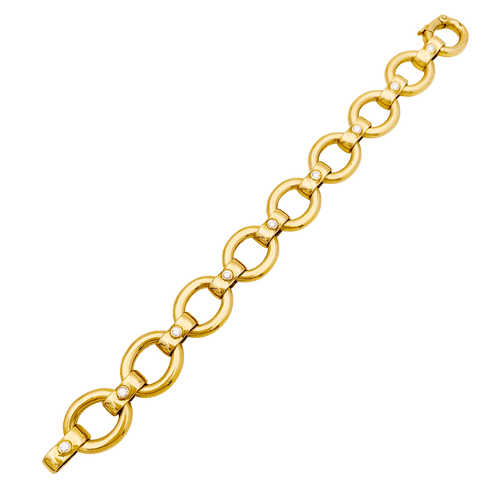 Bracelet or jaune, diamants.