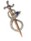Broche Broche antique en or, diamant et saphir, serpent enroulé autour d'une épée ou d'un poignard 58 Facettes 22297-0136