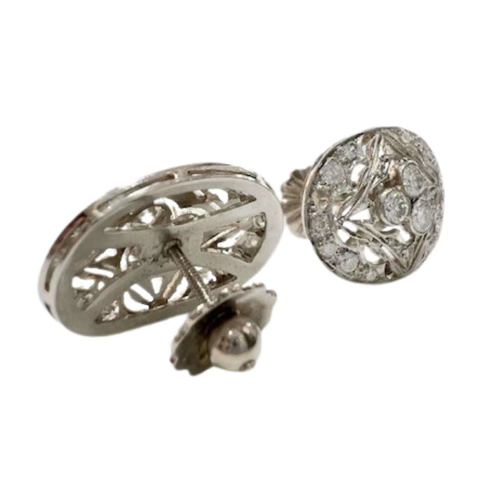 Boucles d'oreilles Boucles d'oreilles style Art Déco platine, diamants 58 Facettes Q298B