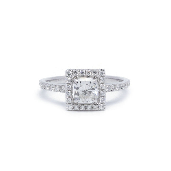 Solitaire or blanc et diamants