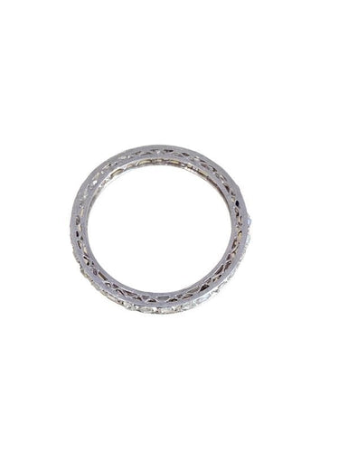 Bague 55 Bague Alliance Américaine, en platine et diamants 58 Facettes