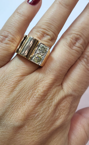 Bague 58 Bague Tank  Diamants fancy light yellow 58 Facettes