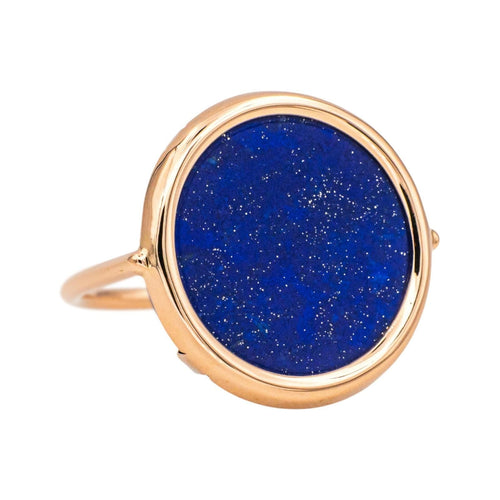 Bague 53 Ginette NY Bague Ever Lapis Disc Ring Or rose Lapis lazuli 58 Facettes 4970139RV
