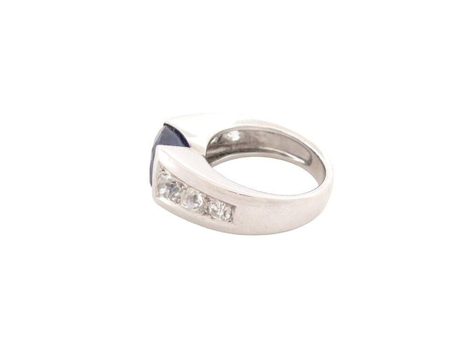 Bague 57 bague sertie pierre tanzanite 5 ct 6 diamants 1.3ct t57 en or blanc 12.9g 58 Facettes 267525