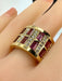 Bague 57 Bague or jaune tourmalines roses et diamants 58 Facettes AB403