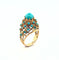 Bague ancienne en or jaune et turquoises