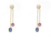 Boucles d'oreilles Boucles d'oreilles en or jaune serties de saphirs et de rubis 58 Facettes 13961
