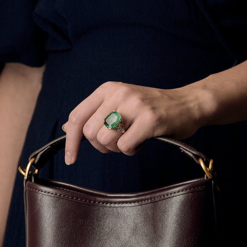 Bague Le Jardin deux ors, émeraude et diamants