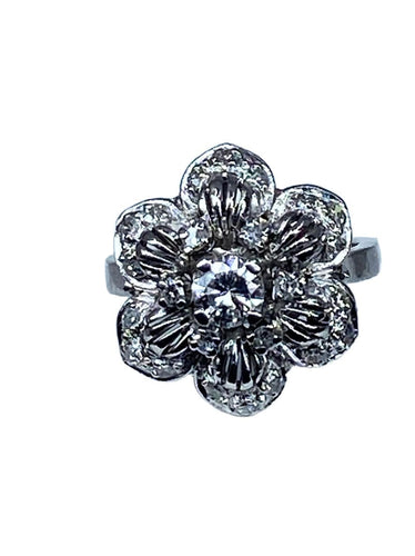 Bague 48 Bague Fleur Diamants 58 Facettes AB69
