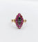 Bague 49 Bague marquise antique en or rose 18k et diamants taille rose rubis 58 Facettes A06448