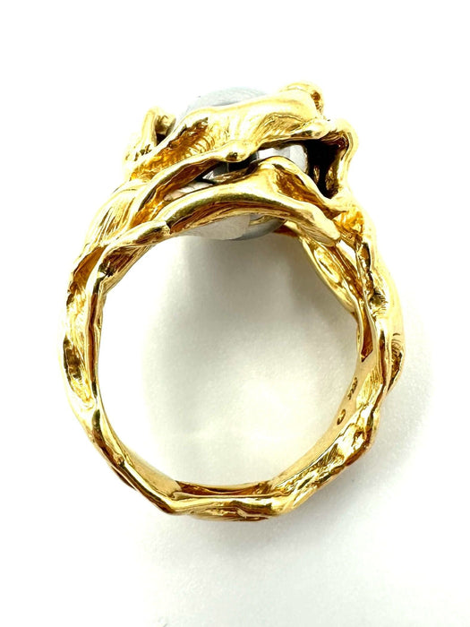 Bague 54 GILBERT ALBERT. Bague or jaune 18K et billes interchangeables 58 Facettes