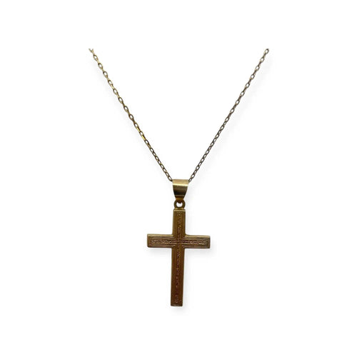 Pendentif Croix gravée or jaune 58 Facettes 330086456