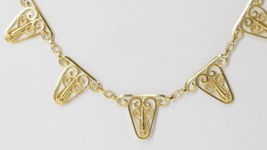 Collier Collier draperie en or filigrané 58 Facettes 32103