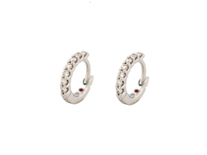 Boucles d'oreilles deux mono boucle d'oreille juliette j0485w 10mm en or blanc & diamants 58 Facettes 266850