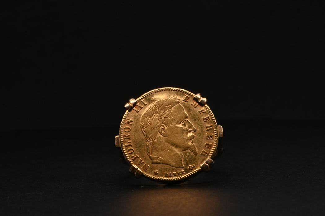 Bague Basée Sur Une Monnaie En Or Napoléon III
