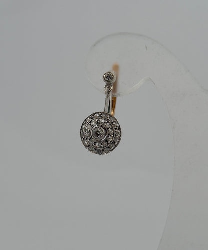 Boucles d'oreilles Boucles d’oreilles anciennes en diamants, or et argent 58 Facettes