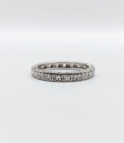 Alliance américaine art déco platine et diamants