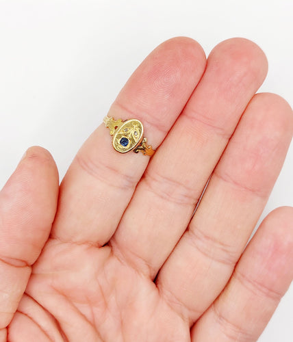 Bague 52.5 Bague art nouveau or rose fleur, saphir et diamants 58 Facettes A05529