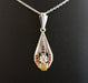 Art Deco Diamond Pendant, 3 Tone Gold 58 Facettes