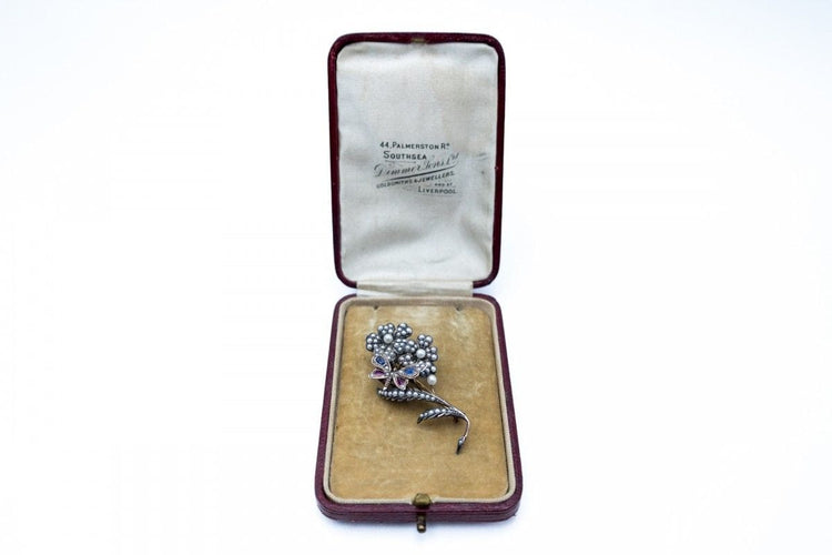 Broche Broche en or jaune et argent avec perles, Scandinavie, seconde moitié du XIXe siècle 58 Facettes 11029