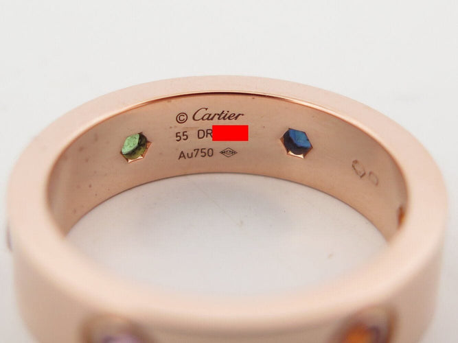 Bague 55 bague CARTIER love t55 en or 18k pierres saphir grenat amethyste 58 Facettes 271117