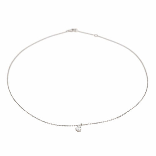Collier Collier Solitaire Or blanc Diamant 58 Facettes 3747943CN