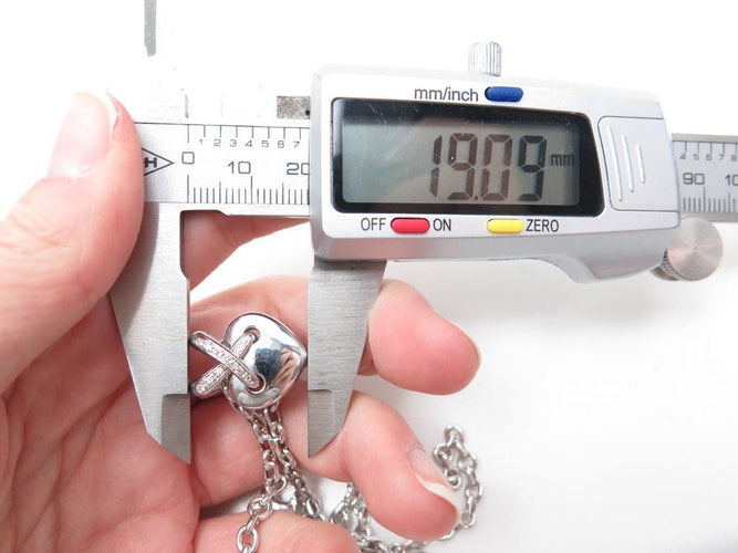 Collier collier CHAUMET pendentif coeur lien diamant or blanc chaine 40cm 58 Facettes 271718