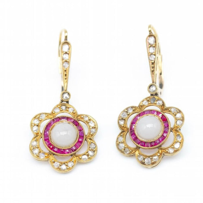 Boucles d'oreilles Boucles d'oreilles piedraluna diamants rubis 58 Facettes D362741JC