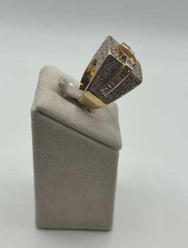 Bague 49 Bague Saphir jaune et Diamants sur or jaune 58 Facettes