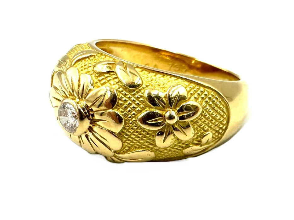 Bague 57 VAN CLEEF & ARPELS. Bague vintage or jaune 18K et diamant 58 Facettes