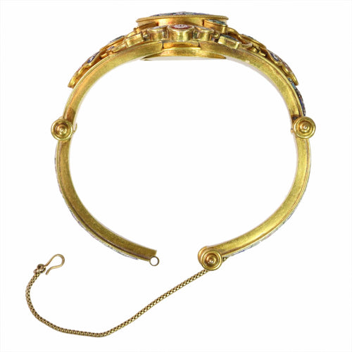 Boucles d'oreilles Rare parure en micromosaïque du XIXe siècle de Menichini Giacomo – Un chef-d'œuvre du Grand Tour 58 Facettes 25043-0119