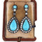 Boucles d'oreilles Boucles d'oreilles en or et argent, turquoise naturelle 58 Facettes