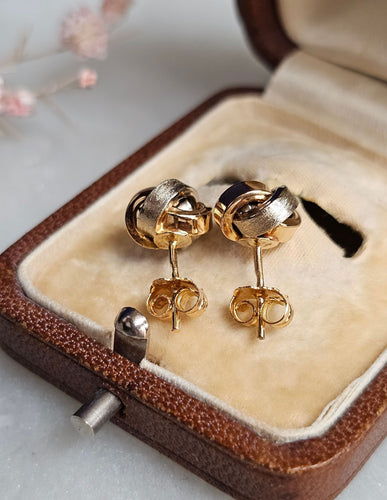 Boucles d'oreilles Boucles d'oreilles nœuds or jaune et blanc 58 Facettes 653