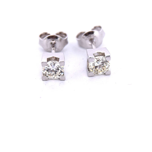 Boucles d'oreilles Boucles d'oreilles en or blanc avec diamants 58 Facettes