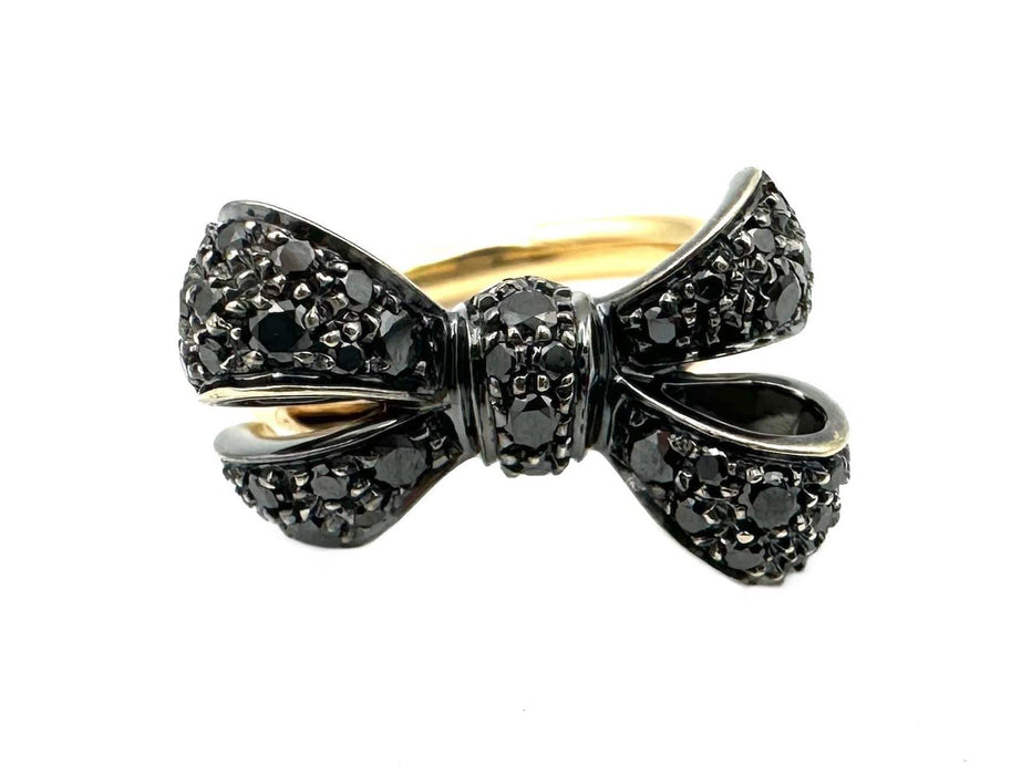 Bague 53 POMELLATO. Collection  "Forever", bague 2 ors 18K et diamants noirs 58 Facettes