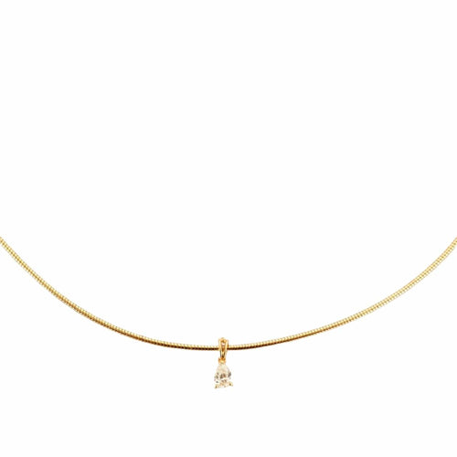 Collier Collier or jaune serti d'un diamant poire 58 Facettes BG3