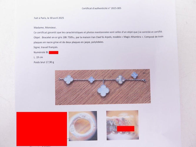 Bracelet bracelet van cleef and arpels magic alhambra 5 motifs vcarl62400 or nacre 58 Facettes 267481