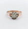 Bague solitaire or rose et platine, diamant 0,70 carat taille ancienne (circa 1900)