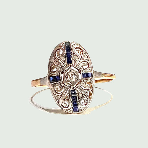 Bague BAGUE DESIGN ART DÉCO 1930-35 58 Facettes Q540A