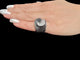 Bague 49 Bague italienne or blanc avec diamants naturels noirs et blancs 58 Facettes