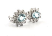 Boucles d'oreilles Boucles d'oreilles en platine avec aigue-marine et diamants 58 Facettes