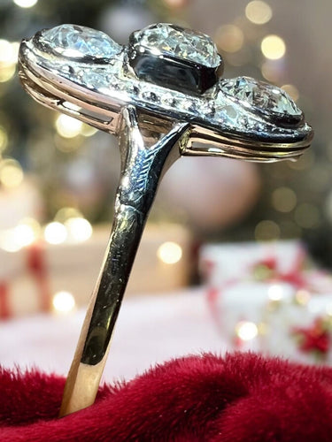 Bague 56 Bague Art Nouveau or diamants taille ancienne 1,70 Carat 58 Facettes 7806 A