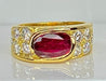 Bague 58 Bague or jaune rubis 2,25 carats et 10 diamants 58 Facettes AB412