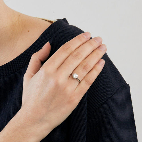 Bague Bague or blanc solitaire 1,10ct 58 Facettes