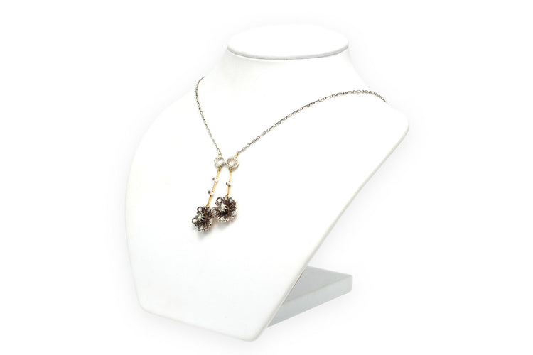 Collier Collier Art Nouveau or jaune, argent et diamants taille rose 58 Facettes 21861