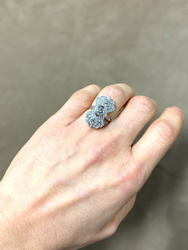 Bague 52 Bague Art Déco en platine 1925-35 58 Facettes