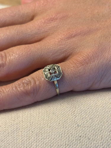 Bague Art Déco Or Blanc et Diamant