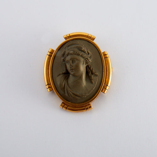 Broche Broche Ancienne Camée de lave 58 Facettes