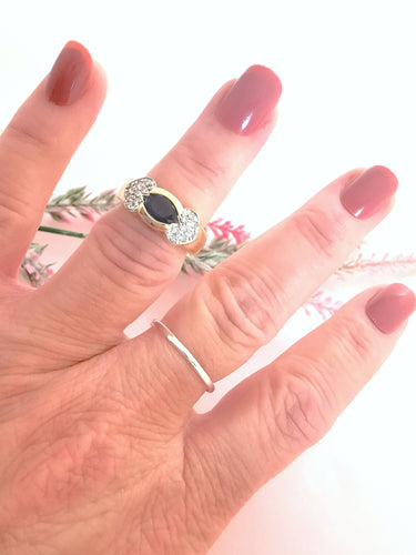 Bague 52.5 Bague Saphir Diamants Or 58 Facettes AA 1623