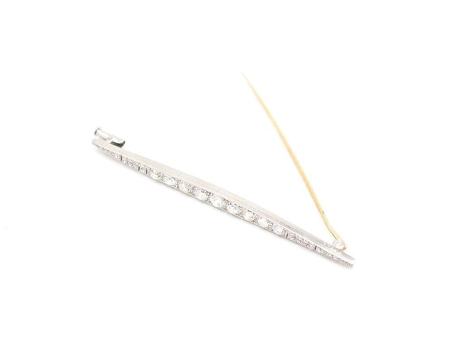 Broche Broche barrette or jaune, platine et diamants 58 Facettes